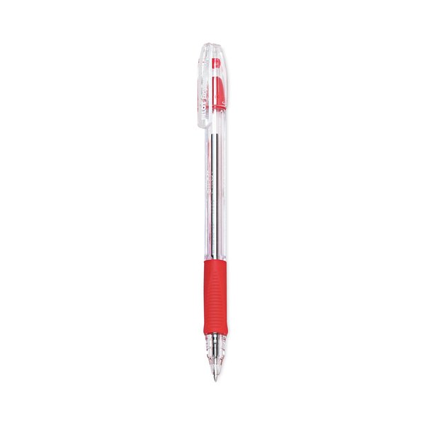 Pilot EasyTouch Stick Ballpoint Pen, Fine 0.7mm, Red Ink, Clear Barrel, PK12 32003